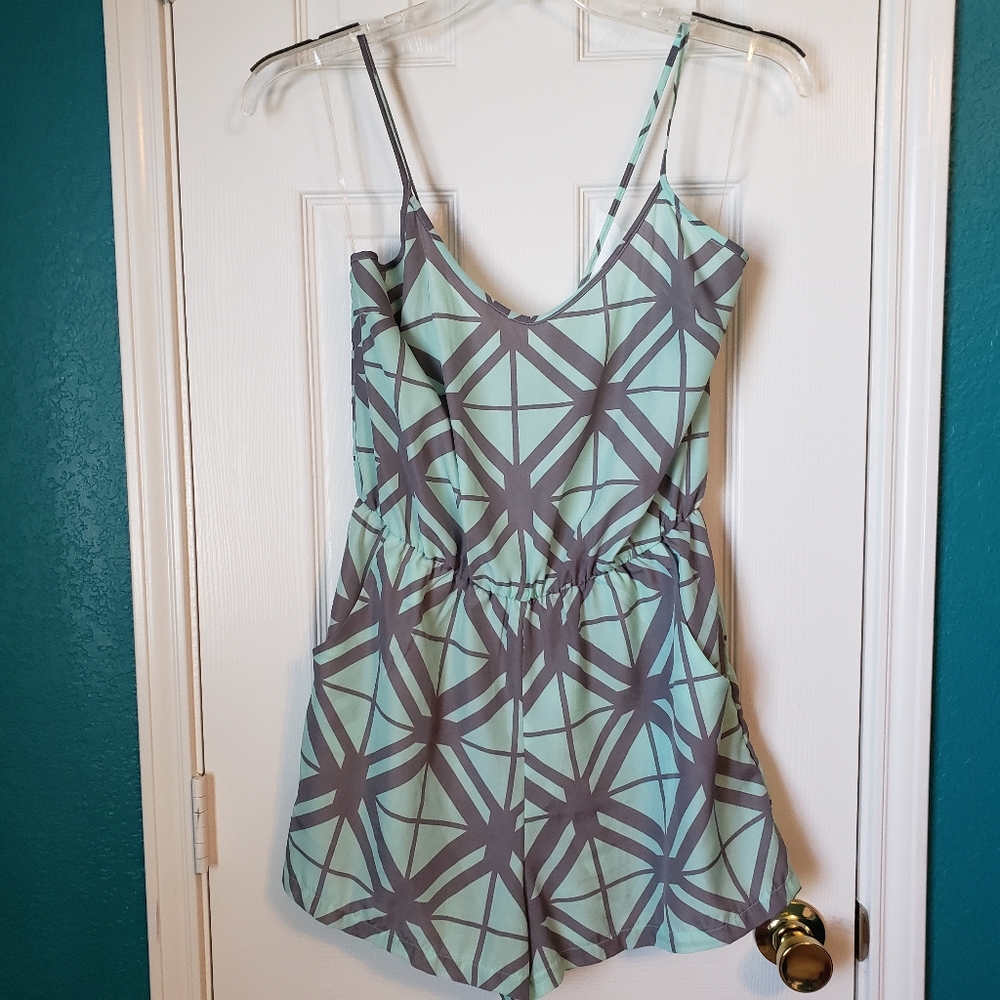 Teal and Grey Romper